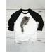 Cute Cat Print Raglan Sleeves O  Neck Casual T  Shirt For Women