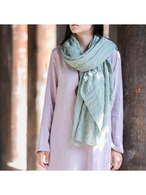 Style Organic Simple Pure Color Cotton Linen Scarf