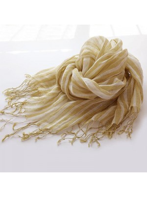 Yellow striped French scarf spring and summer sunscreen women andshawls fringed thin women